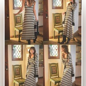 The Odells Striped Midi Dress and matching cardigan